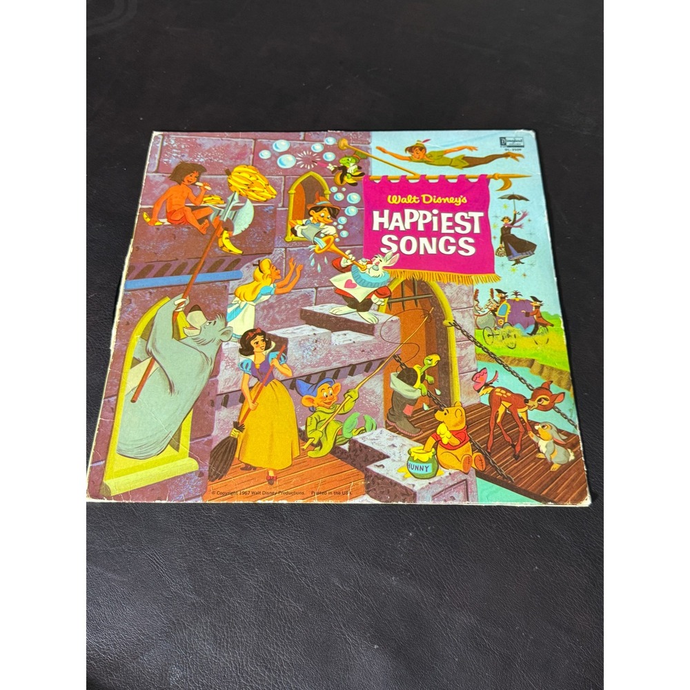Walt Disney Happiest Songs Vinyl LP 1967 Disneyland Records DL-3509 Various